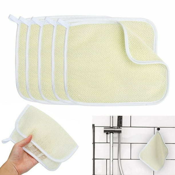 5 Pcs Set Exfoliating Face And Body Wash Cloths Towel Soft Weave Bath