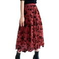 thumbnail image 3 of Vedolay Fringe Skirts Women's Below-Knee Pencil Skirt,Red L, 3 of 5