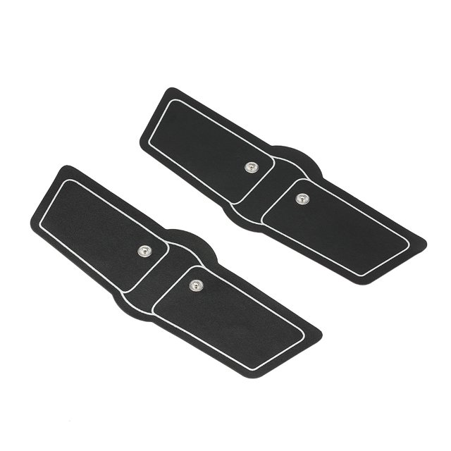 Estimulador EMS para brazos y muslos con tecnología de reducción de grasa, ligero y portátil, 2 parches negros, ideal para entrenamiento en cualquier momento y lugar.