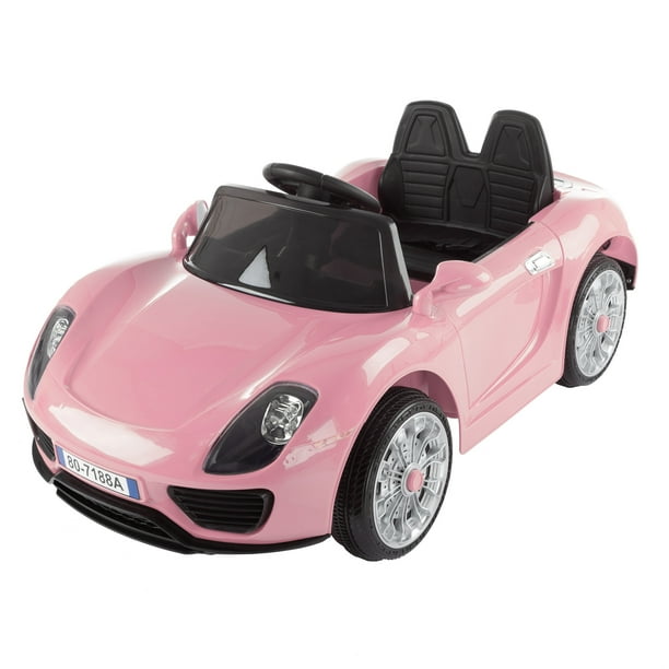 Ride On Sports Car Motorized Electric Rechargeable Battery Powered Toy With Remote Control Mp3 And Usb Lights And Sound By Lil Rider Pink Walmart Com Walmart Com