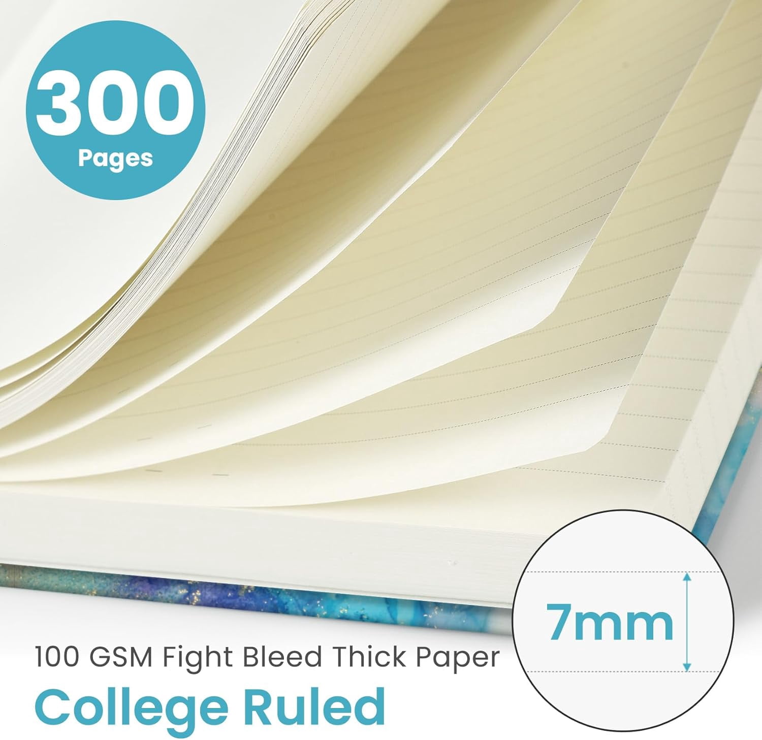 Ahot Notebook Journal for Work, 300 Pages Thick B5 (7.1"x10") College Ruled Journal for Women & Writing, Hardcover Notebook for Note Taking, Perfect for Office Home School, Color Splash