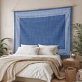 thumbnail image 3 of Dark Blue Retro Greek Key Tapestry for Bedroom Wall Hanging Tapestry, Geometric Greece Ancient Rustic Ceiling Backdrop Tapestries Poster Blanket Wall Decor for Teens Room Living Room Dorm 39" x 59", 3 of 8