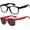 Black Clear, Red Smoke, variant on 2 Pair Sunglasses for Kids, UV Protected Childs Polarized Sunglasses and Clear Lens Toddler Glasses