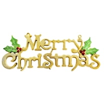 WHAMVOX 30 Cm Letter Plate Merry Christmas Sign Hanging Decor Ornament Golden