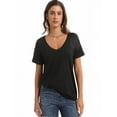 thumbnail image 2 of Womens Deep V Neck T Shirts Casual Short Sleeve Loose Fit Basic Fashion Tee, 2 of 6