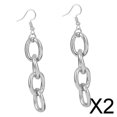 thumbnail image 1 of 2x 1 Par de Aretes Colgantes de Cadena - Aretes con Gancho de Estilo Moderno para Mujeres, Niñas Y Damas, Regalos 2 piezas, 1 of 8