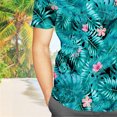 thumbnail image 4 of Camisa Estampado floral Manga corta con botones Solapa Verano Casual Blusa de moda para hombres, 4 of 5