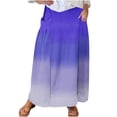 thumbnail image 2 of WXLWZYWL Women's Linen Maxi Skirt with Pockets - Floral Print Casual Elastic Waistband Flared Long Skirt 2024 Fall Fashion, 2 of 5
