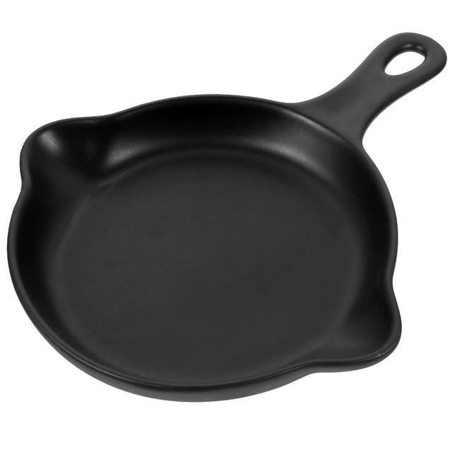 Miangastore Japanese Style Ceramic Baking Pan Decorative Bakeware Round Breakfast Pan with Handle