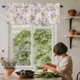 thumbnail image 5 of Purple Flowers Window Valance Curtain Spring Flowers Pastoral Rod Pocket Short Curtain for Living Room, Bedroom & Kitchen Window Decor 42x18in, 5 of 8