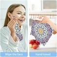 thumbnail image 7 of Floral Mandala Washcloth 12x12in Set, 2 Pack Absorbent Cotton Towel Square Kitchen Dishes Towels, Soft Cleaning Face Hand Towel Fast Drying, 7 of 7