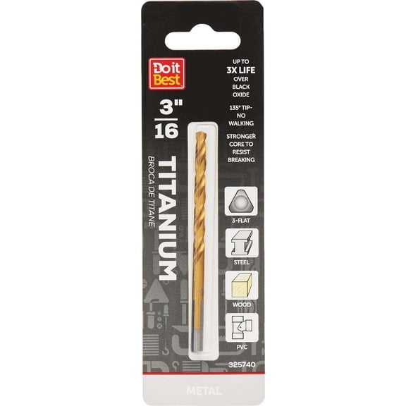 Do it Best 3/16 In. Titanium Drill Bit 219031DB