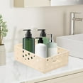 thumbnail image 2 of Beige Beige Foldable Multifunctional Storage Box Home Kitchen Desktop 12X9X4In Plastic Stackable With Ventilation Holes, 2 of 7