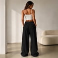 thumbnail image 4 of Luvrsol Pants for Women Wide Leg Sweatpants High Waist Loose Casual Solid Trousers with Side Pockets, Black S-2XL, 4 of 6