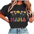 thumbnail image 1 of Tops de Manga Corta de Verano para las Mujeres Imprimir Blusa de Cuello Redondo, Moda Ligera de Poliéster Spandex, 1 of 4