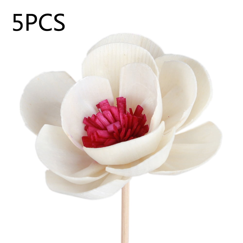 Doolland 5pcs Artificial Flower Rattan Fragrance Diffuser Replacement Wood Stick Fragrance Diffuser and Flower Replacement Refill Rattan Sticks