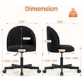 thumbnail image 2 of Favory Office Vanity Chair with Wheels Comfy Desk Chair for Girls Cute Computer Small Armless Adjustable Height Swivel for Home Bedroom Task-Black, 2 of 14