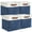 White&Blue, variant on Tegance 13x13 Storage Cubes Baskets 4 Pack Fabric Cube Storage Bins Large Storage Baskets with Leather Handles,Decorative Storage Boxes for Organizing Shelves(WhiteBlue)