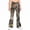 Gray, variant on Grblisyd Girls Flare Leg Uniform Pants High Waist Fashion Camo Maple Leaf Print Bell Bottoms With Button and Pockets
