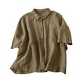 thumbnail image 1 of Vestidos Casuales Para Mujer, Blusas De Mujer De Moda Camiseta informal de color liso con cuello redondo y manga corta para mujer, 1 of 5