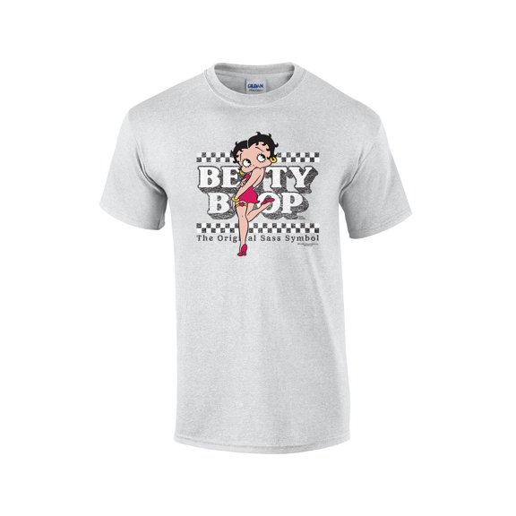 Betty Boop The Original Sass Symbol Distressed Unisex Short Sleeve T-shirt Graphic Tee Graphic Tee-Ash-small
