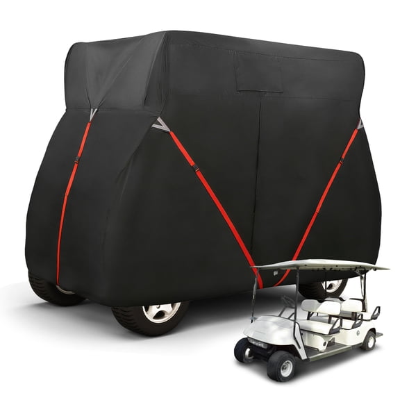 Golf Cart Cover Fit for 4 2 Passenger Cart, Heavy 420D Oxford Fabric Waterproof Windproof Durable Golf Cart Cover for Yamaha, for Honda, for Club Car, for EZGO Golf Cart