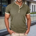 thumbnail image 2 of Henley Shirts for Men Summer Fashion Casual Short Sleeve Relaxed Fit Lightweight Tshirts Color Block Mens Tees, 2 of 9