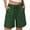 Army Green, variant on Womens Pull on Shorts Women Summer Bermuda Shorts Drawstring High Waist Cuffed Casual Loose Breathable Summer Vacation Short Pants Khaki M