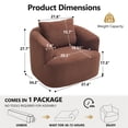thumbnail image 2 of Spaco 360° Swivel Upholstered Chair with One Soft Pillow, Teddy Fleece High-Resilience Sponge Single Sofa for Living Room, Bedroom, Apartment, Brown, 2 of 11