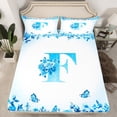 thumbnail image 2 of Erosebridal Letter Initial Sheet Set Twin,Monogrammed Personalized Bedding Sets Twin Size,Flower Decor,Breathable,3pcs, 2 of 7