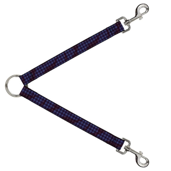 Buckle-Down DLS-W30273 Buffalo Plaid Abstract White/Black/Turquoise Leash Splitter, 1' Wide - 30' Length