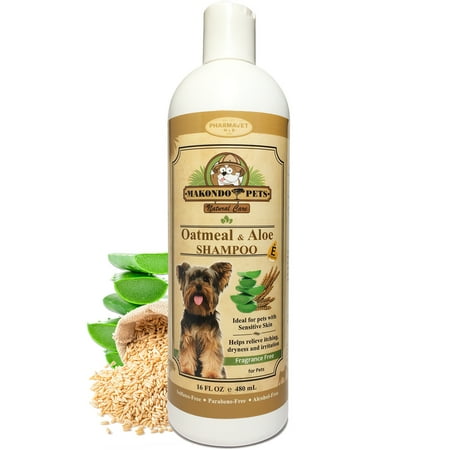 Dog Natural Shampoo (Oatmeal Dog Shampoo with Aloe Vera and Vitamin E - Hypoallergenic Dog Shampoo for Pets with Dry, Sensitive or Itchy Skin - All Natural Fragrance Free, 16 Ounces of the)