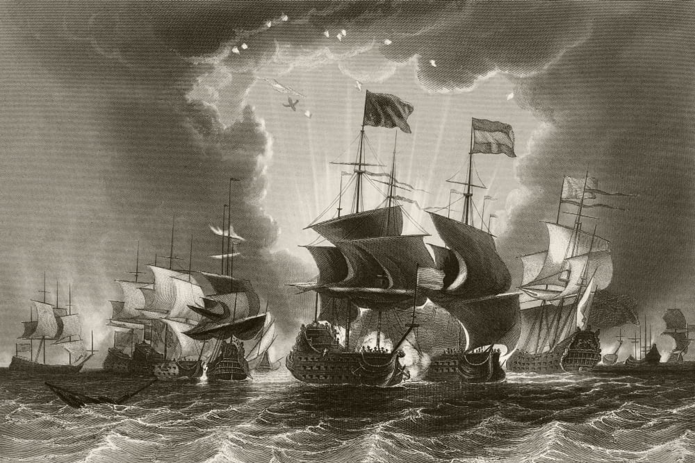 Defeat Of The Dutch Fleet By Admiral Robert Blake At The Battle Of The Gabbard 12 And 13 June 1653 From The National And Domestic History Of England By William Aubrey Published London Circa 1890 Canva