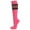 Bright Pink / Black / Dark Green, variant on Pink Breast Cancer Awareness Strpied Athletic Tube Knee High Socks, Brigth Yellow Medium