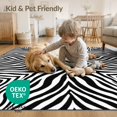 thumbnail image 4 of ODIKA Stripes Print Bold Inspired Motif Striped Centered Diagonal Zebra Flowing for Home Office, Hallway, Laundry Room, Non-Slip Chair-Friendly, 4 of 7