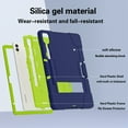 thumbnail image 2 of SaniMore Hybird Case for Samsung Galaxy Tab S9 Plus/X810/X816B/S9 FE Plus, Rugged Heavy Duty Protective Cover Hidden Kickstand Dual Angle Stand Shockproof Anti-drop Shell, Navy+Green, 2 of 7