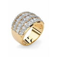 thumbnail image 2 of PalmBeach Jewelry 2.86 TCW Round Cubic Zirconia  Gold-Plated Multi-Row Dome Ring, 2 of 5