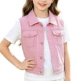 thumbnail image 4 of Girls Classic Blue Jean Vest Embroidered Little Bear Bow Toddler Outerwear Casual Cute Coat, 4 of 7