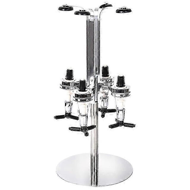 Wall Mounted Stand Rotary 4 Bottle Wine Beer Liquor Drinks Dispenser Home Bar Pourer Rack Wine Juice