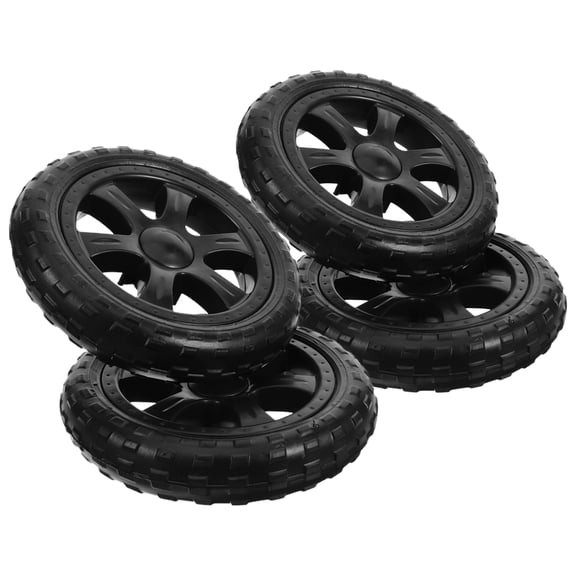 HOMEMAXS  4 Pcs Shopping Cart Accessories Folding Go Carts Wheel Black