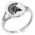 thumbnail image 1 of Stainless Steel Ares Greek God of War Minimalist Oval Top Polished Statement Signet Ring, 1 of 1