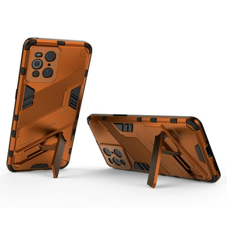 Oppo Find X3 Pro, Shoppingbox Case for Oppo Find X3/Find X3 Pro, Dual Layer Shockproof Bumper Cover with Kickstand Rugged Drop Protection – Orange,