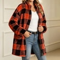 thumbnail image 7 of Livrdious Women Plaid Fleece Jackets Oversized Long Sleeve Outwear Jacket Zipper Warm Fall Winter Coats with Pockets, 7 of 7