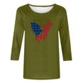 thumbnail image 4 of Xihbxyly Hauts pour Femmes Manches 3/4 Mode Féminine Manches 3/4 Col Rond Imprimé Ample Blouse, 4 of 4