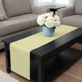 thumbnail image 4 of Yellow Striped Table Runner 90 Inches Long, Modern Simple Farmhouse Beige Vintage Kitchen Coffee Dining Table Decoration for Home Party Birthday Wedding Home Decor 13x90 Inches, 4 of 8