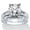 Platinum-plated Sterling Silver, variant on 3 Cttw Round Cubic Zirconia 14k Gold-Plated Solitaire Wedding Ring Set