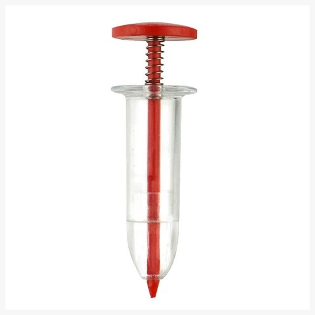 Sembradora Jeringa Mini Dispensador Semillas Siembra Esparcidor Manual para Jardín() Rojo