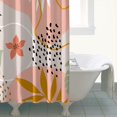 thumbnail image 4 of Boho Floral Shower Curtain 72x72 Inches - Tropical Leaves, Vintage Botanical Print, Waterproof Fabric for Chic Bathroom Decor, Modern Farmhouse & Bohemian Style, 4 of 5