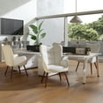 thumbnail image 2 of Homy Casa Modern Stools with Armrests & Comfortable Cushion Living Room Home Office Patio, Beige Oak, 2 of 6