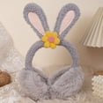thumbnail image 5 of Orejeras Plegables Cálidas Y Resistentes Al Frío De Invierno para Mujer Orejeras De Felpa Lindas Y Pequeñas Flores - Albaricoque, 5 of 5